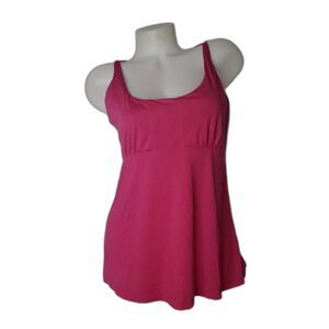 MODA INTERNATIONAL Pink Bra Tank Top with Strappy Back Detail Womens Size Large